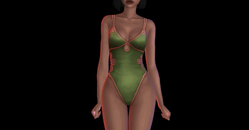 Галерея мода Купальник Flower Bodysuit and Swimsuit #1